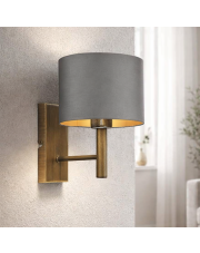 Kinkiet skandynawski do sypialni z szarym kloszem TEGU GOLD kinkiet nordic