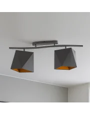 Regulowana lampa sufitowa do salonu z abażurem LED CORONA GOLD