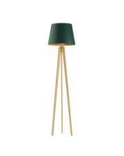 Drewniana lampa stojąca na trójnogu w stylu urban jungle CURACAO GOLD