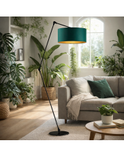 Lampa podłogowa z regulowanym ramieniem BARI GOLD w stylu eklektycznym