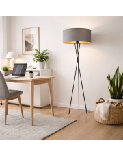 Lampa stojąca do sypialni PARYŻ GOLD w stylu skandynawskim