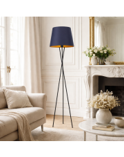 Designerska lampa stojąca trójnóg do czytania w salonie TOKIO GOLD