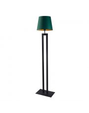 Lampa podłogowa do salonu LED czarny abażur glamour VEGAS GOLD