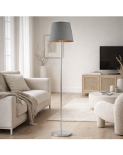 Szara lampa podłogowa w stylu skandynawskim VASTO GOLD