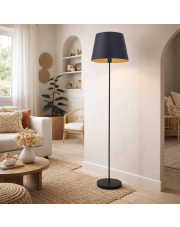 Nowoczesna lampa podłogowa do salonu VASTO GOLD z abażurem ze złotym wnętrzem