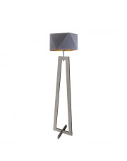 Lampa stojąca drewniana skandynawska BAKU GOLD