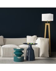 Lampa stojąca skandynawska drewniana BAKU GOLD