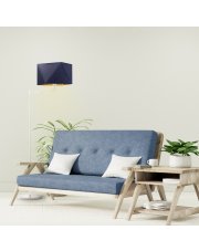 Biała lampa stojąca do salonu SANTIAGO GOLD