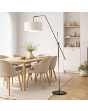 Biała lampa podłogowa z regulowanym ramieniem BILBAO lampa podłogowa do czytania