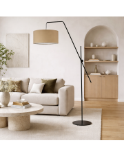 Nowoczesna lampa podłogowa do salonu BILBAO z beżowym abażurem 40 cm