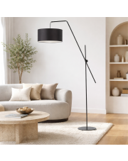 Czarna lampa podłogowa z ruchomymi elementami BILBAO lampa podłogowa z ruchomym ramieniem