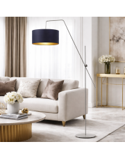 Funkcjonalna lampa stojąca do czytania do salonu BILBAO GOLD lampa podłogowa regulowana do nowoczesnego wnętrza