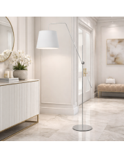Biała lampa stojąca z regulowanym ramieniem VIGO 