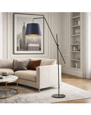 Lampa podłogowa z ruchomym ramieniem VIGO GOLD z abażurem ze złotym wnętrzem