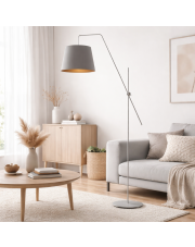 Skandynawska lampa podłogowa do czytania VIGO GOLD designerska lampa stojąca z regulacją