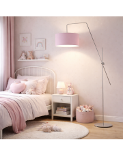 Dziecięca lampa podłogowa z regulowanym ramieniem BILBAO z jasnofioletowym abażurem