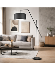 Czarna lampa podłogowa z regulowanym ramieniem do czytania BILBAO