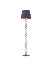 Srebrna lampa podłogowa do sypialni BANGKOK GOLD z designerskim stelażem z kul