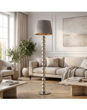 Srebrna lampa stojąca do salonu w stylu skandynawskim BANGKOK GOLD