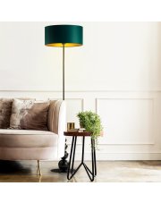 Czarna lampa podłogowa w stylu glamour ROMA GOLD