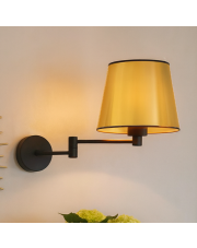 Nowoczesny kinkiet do sypialni na wysięgniku LUGO MIRROR czarno-złoty