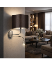 Brązowy kinkiet do salonu z regulowanym ramieniem LED CAPRI