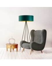 Loftowa lampa podłogowa do czytania w salonie IBIZA GOLD