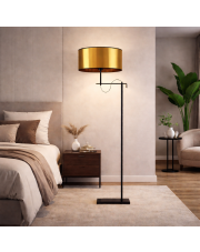 Czarna lampa podłogowa biurowa KAMERUN MIRROR