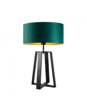 Designerska lampka nocna z abażurem w kolorze zieleni butelkowej THOR GOLD