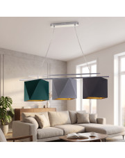 Potrójna lampa wisząca w stylu glamour MALIBU GOLD nad stół