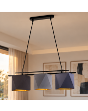 Minimalistyczna lampa wisząca z regulacją MALIBU GOLD z 3 kloszami ze złotymi elementami