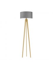 Lampa podłogowa drewniana stojąca trójnóg z abażurem MIAMI