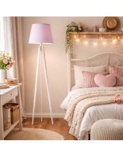 Dziecięca lampa podłogowa na trójnogu CURACAO drewniana lampa podłogowa na 3 nogach dla dzieci