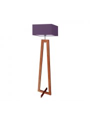 Geometryczna lampa stojąca z drewna do salonu JAWA
