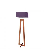 Geometryczna lampa stojąca z drewna do salonu JAWA