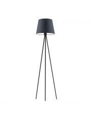 Czarna lampa podłogowa do salonu z abażurem RENO
