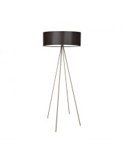 Klasyczna lampa podłogowa do salonu IBIZA z brązowym abażurem