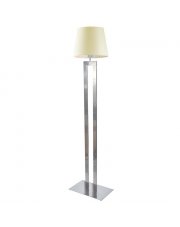 Klasyczna lampa stojąca LED do sypialni z abażurem ecru VEGAS