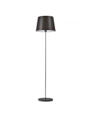 Klasyczna lampa podłogowa do salonu VASTO z brązowym abażurem