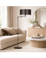 Brązowa metalowa lampa podłogowa z regulowanym ramieniem CANCUN