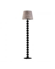 Lampa stojąca do sypialni czarne kule loft BANGKOK z designerskim kloszem