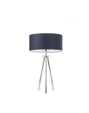 Lampka nocna na trójnogu z abażurem i chromowanym wykończeniem ALTA