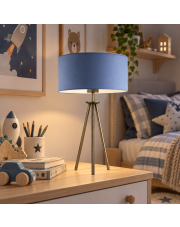 Lampka nocna LED do pokoju dziecka ALTA z niebieskim abażurem