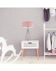 Chromowana lampka nocna dla dzieci ALTA z różowym abażurem