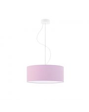 Lampa wisząca z fioletowym cylindrycznym abażurem HAJFA fi - 40 cm - kolor jasny fioletowy