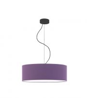 Lampa wisząca do salonu z abażurem w kształcie walca HAJFA fi - 50 cm - kolor fioletowy