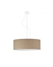Beżowa lampa wisząca do salonu z tkaninowym kloszem HAJFA fi - 50 cm - kolor beżowy