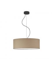 Beżowa lampa wisząca do salonu z tkaninowym kloszem HAJFA fi - 50 cm - kolor beżowy