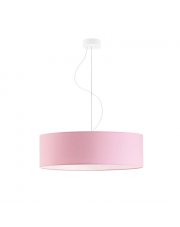 Biała lampa wisząca do pokoju dziecięcego HAJFA fi - 60 cm - kolor jasny różowy