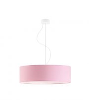Biała lampa wisząca do pokoju dziecięcego HAJFA fi - 60 cm - kolor jasny różowy